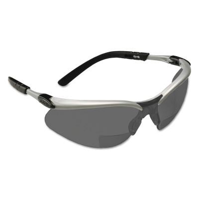 3M™ BX Safety Eyewear, Gray +2.0 Diopter Polycarbonate Hard Coat Lenses, Silver/Blk, 11378-00000-20