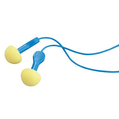 3M™ E-A-R™ Express™ Pod Plugs™ Earplug, Polyurethane, Yellow, Blue Grips, Uncorded, 321-2100