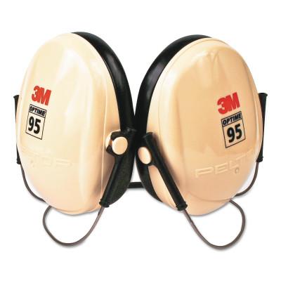 3M Optime 95 Earmuffs, 21 dB NRR, White/Black, Behind the Head, 7000009666