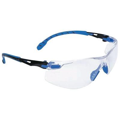 3M Solus 1000-Series Protective Eyewear, Clear Lens, Anti-Fog, Black/Blue Frame, 7100079183