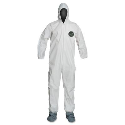 DuPont™ ProShield® 50 Hooded Coveralls w/Attached Boots and Elastic Wrists, White, 2XL, NB122SWH2X002500