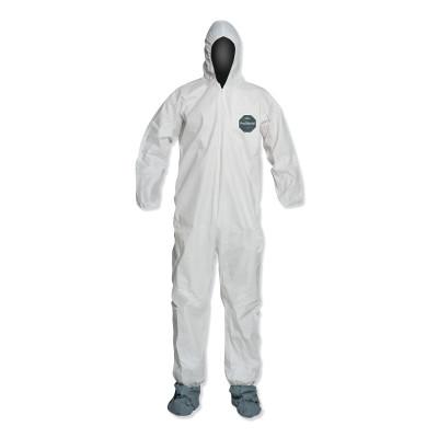 DuPont™ ProShield® 50 Hooded Coveralls w/Attached Boots and Elastic Wrists, White, 5XL, NB122SWH5X002500