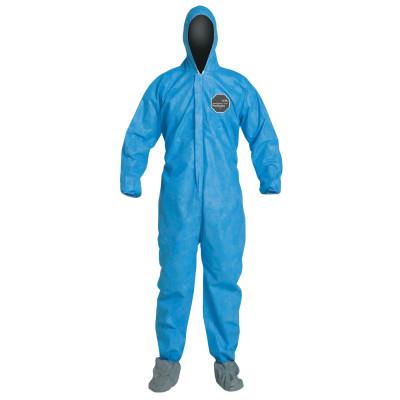 DuPont™ Proshield 10 Coveralls Blue with Attached Hood and Boots, Blue, 2X-Large, PB122SB-2XL