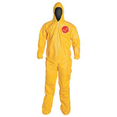 DuPont™ Tychem® 2000 Coveralls with Attached Hood and Socks, Yellow, 6X-Large, QC122TYL6X000400