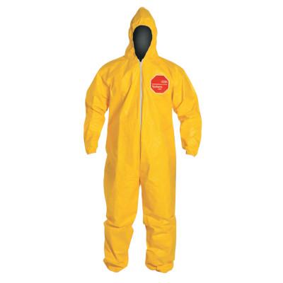 DuPont™ Tychem® 2000 Coveralls with Attached Hood, Serged Seams, Yellow, Large, QC127S-L