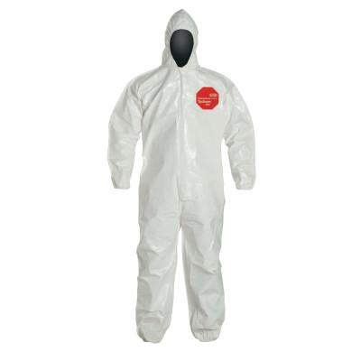 DuPont™ Tychem SL CoverallsHood, 2XL, Bound , Elastic Wrists/Ankles, Hood, Storm Flap, SL127B-2XL