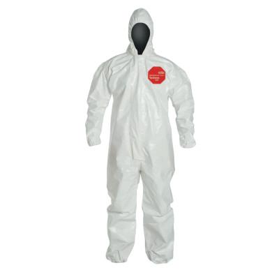 DuPont™ Tychem SL Coveralls with attached Hood, White, 2X-Large, Attached Hood, SL127T-2XL