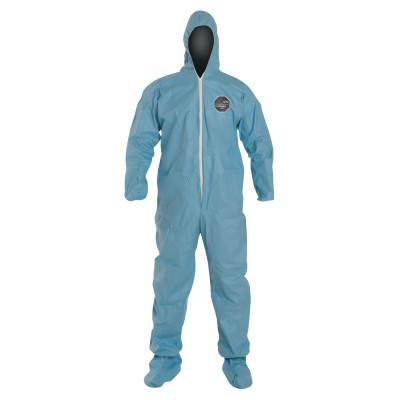 DuPont™ Tempro Coveralls with Attached Hood and Integrated Socks, Blue, 2X-Large, TM122SBU2X002500