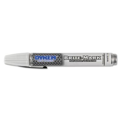 ITW Pro Brands BRITE-MARK® 40 Threaded Cap/Barrel Permanent Paint Marker, Valve Action, White, Medium, 40008