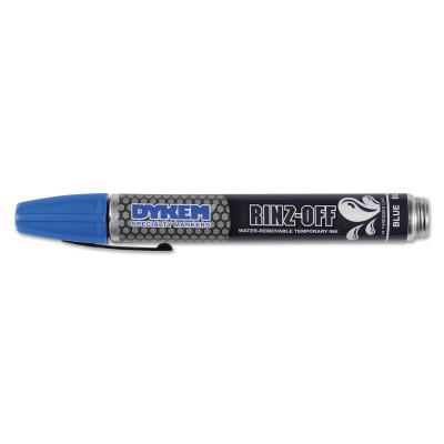 ITW Pro Brands RINZ OFF® Water Removable Temporary Marker, Blue, Broad Threaded Cap, 44105