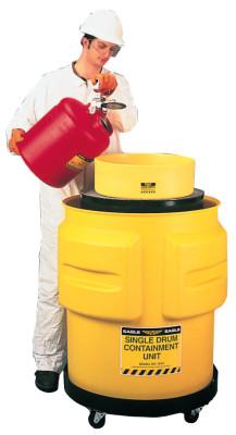 Eagle Mfg Spill Containment Drums, Yellow, 65 gal,  33 in x 31 in, 1612