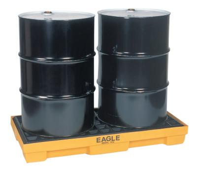 Eagle Mfg Spill Containment Pallets, Yellow, 5,000 lbs, 30 gal, 51 1/2 in x 26 1/4 in, 1632