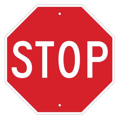 Brady® STOP Signs, 18w x 18h, White on Red, 113280