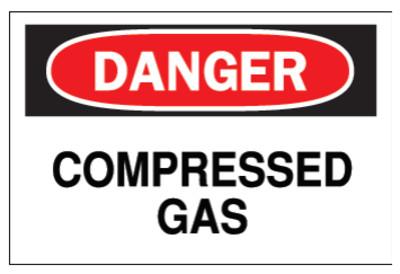 Brady Chemical & Hazardous Material Signs, Danger, Compressed Gas, White/Red/Black, 75447322321