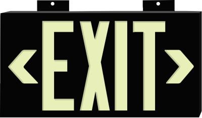 Brady® Glo Exit Signs, Exit, Black, 37851