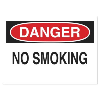 Brady® Health & Safety Signs, Danger - No Smoking, 10X14 Polyester Sticker, 88371