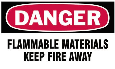 Brady® Gas Cylinder Lockout Labels, Danger Flammable Material, 5 in W x 3 in L, WH/RD, 60312