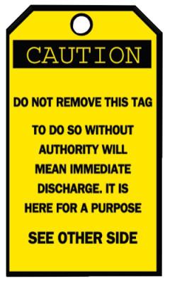 Brady® Blank Accident Prevention Tags, 3 1/4 x 5 5/8 in, Caution, 76168