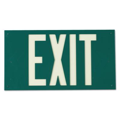 Brady® Glo Exit Signs, Green, 90887