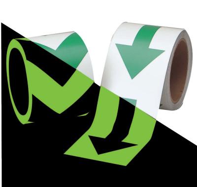 Brady® Glow-In-The-Dark Tape, 2 in x 5 yd, Green/Phosphorescent, 90971