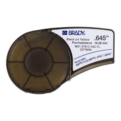 Brady® BMP21 Series PermaSleeve Heat Shrink Polyolefin Wire Marking Sleeve, 7 ft L x 0.645 in W, Black on White, 110926