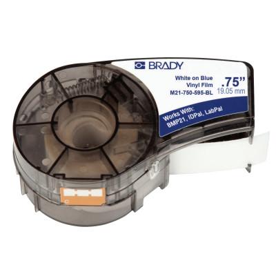 Brady® BMP21 Mobile Printer, ID PAL & LABPAL Label Printer Label, 21 ft L x 3/4 in W, White on Blue, 142794