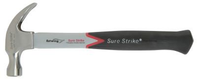 Estwing Sure Strike Curve Claw Hammer, Forged Steel, Cushion Fiberglass Handle, 13 in, MRF16C