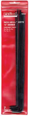 Eklind® Tool Hex-L Key Set, 7 per pouch, Hex Tip, Inch, 10407