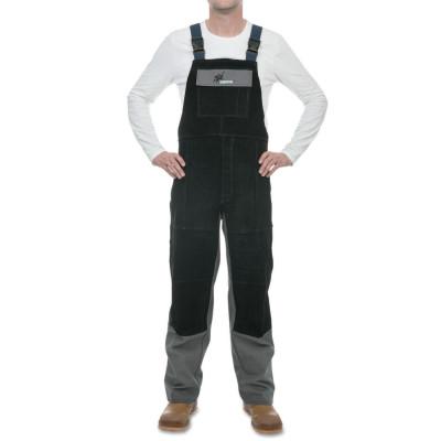 Weldas® FR Bib & Brace Combination Overall, Black/Gray, Large, 38-4340L
