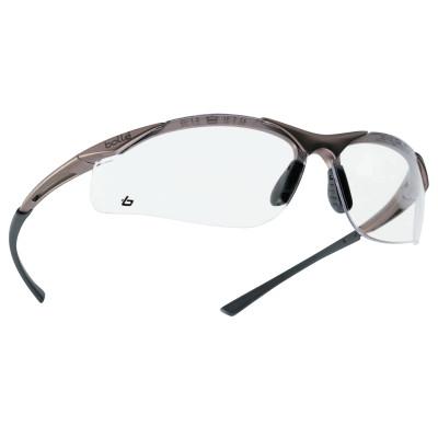 Bolle Contour Series Safety Glasses, Clear Lens, Anti-Fog, Anti-Scratch, Black Frame, 40044