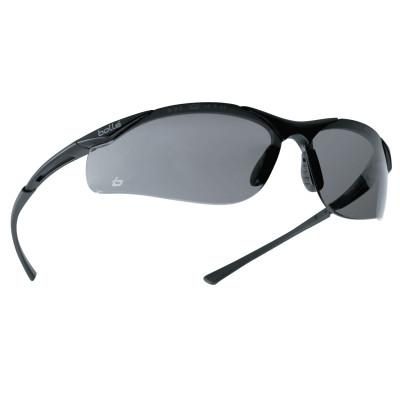 Bolle Contour Series Safety Glasses, Smoke Lens, Anti-Fog, Anti-Scratch, Black Frame, 40045