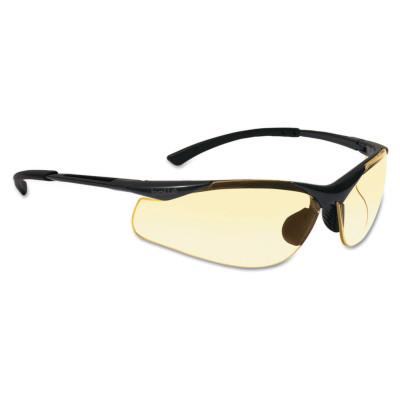Bolle Contour Series Safety Glasses, Yellow Lens, Anti-Fog, Anti-Scratch, Black Frame, 40046