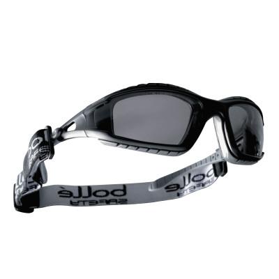 Bolle Tracker Series Safety Glasses, Smoke Lens, Smoke, Black/Gray Frame, Foam, Rubber, 40086