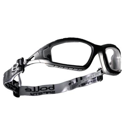 Bolle Tracker Series Safety Glasses, Clear Lens, Polycarbonate, Clear, Silver Frame, 40090