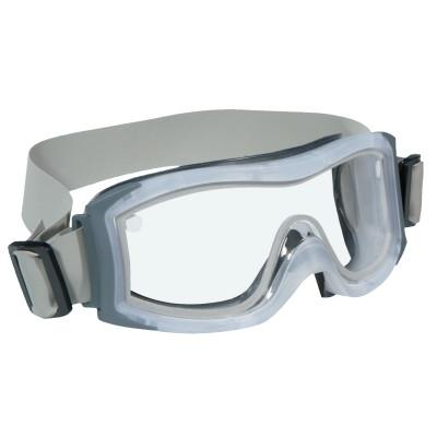 Bolle DUO Safety Goggles, AntiScratch/AntiFog, Clear Poly, Cloth Strap, Frosted Frame, 40097