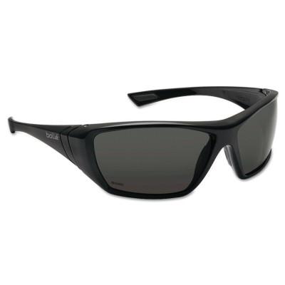 Bolle Hustler Safety Glasses, Polarized Lens, Anti-Fog, Anti-Scratch, Black Frame, 40150