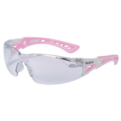 Bolle Rush+ Series Safety Glasses, Clear Indoor Lens, Anti-Scratch/Anti-Fog, 40254