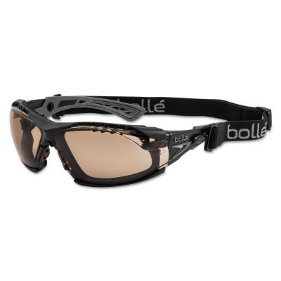 Bolle Rush+ Series Safety Glasses, Twilight Lens, Anti-Fog, Anti-Scratch, Black Frame, 40258