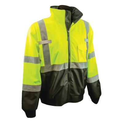 Radians SJ110B Two-in-One High Visibility Bomber Safety Jackets, 2XL, Polyester, Green, SJ110B-3ZGS-2X