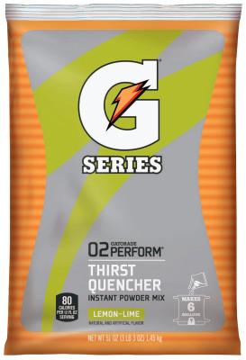 Gatorade® G Series 02 Perform® Thirst Quencher Instant Powder, 51 oz, Pouch, 6 gal Yield, Lemon-Lime, 03967