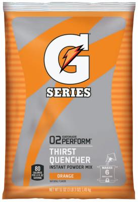 Gatorade® G Series 02 Perform® Thirst Quencher Instant Powder, 51 oz, Pouch, 6 gal Yield, Orange, 03968