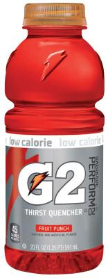 Gatorade® G2 Low Calorie Thirst Quencher, 20 oz, Wide Mouth Bottle, Fruit Punch, 20405