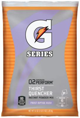 Gatorade® G Series 02 Perform® Thirst Quencher Instant Powder, 51 oz, Pouch, 6 gal Yield, Frost Riptide Rush, 33672