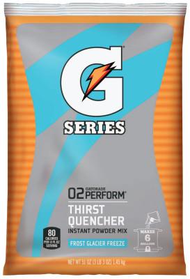 Gatorade® G Series 02 Perform® Thirst Quencher Instant Powder, 51 oz, Pouch, 6 gal Yield, Glacier Freeze, 33676