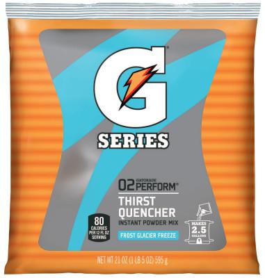 Gatorade® G Series 02 Perform® Thirst Quencher Instant Powder, 21 oz, Pouch, 2.5 gal Yield, Glacier Freeze, 33677