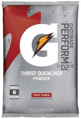 Gatorade® G Series 02 Perform® Thirst Quencher Instant Powder, 51 oz, Pouch, 6 gal Yield, Fruit Punch, 33690