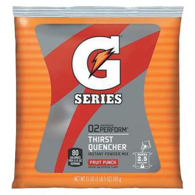 Gatorade® G Series 02 Perform® Thirst Quencher Instant Powder, 21 oz, Pouch, 2.5 gal Yield, Fruit Punch, 33691