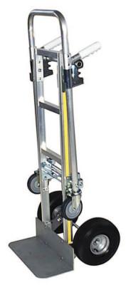 Milwaukee Hand Trucks 2-Position Convertible Hand Truck, 800 lb Load Cap, 8 in x 18 in Beveled Toe Plate, Twin Pin Handle, Pneumatic Wheels, 45136