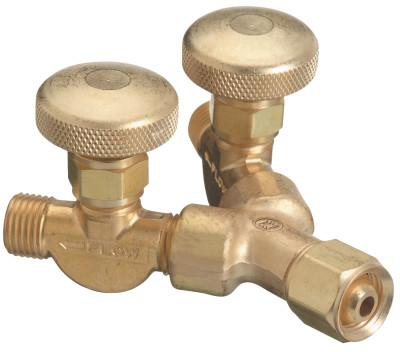 Western Enterprises Valved "Y" Connections, 200 PSIG, Brass, Female/Male, RH, 9/16 in - 18, 111