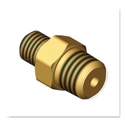 Western Enterprises Regulator Outlet Bushing, 200 psi, Brass, A-Size, 1/4 in (NPT) RH, Male, Oxygen, 134